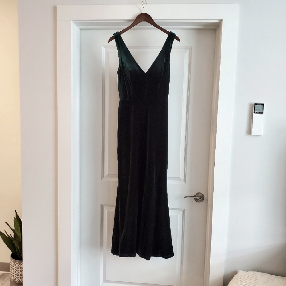 Emerald Green Velvet Bridesmaids Dress